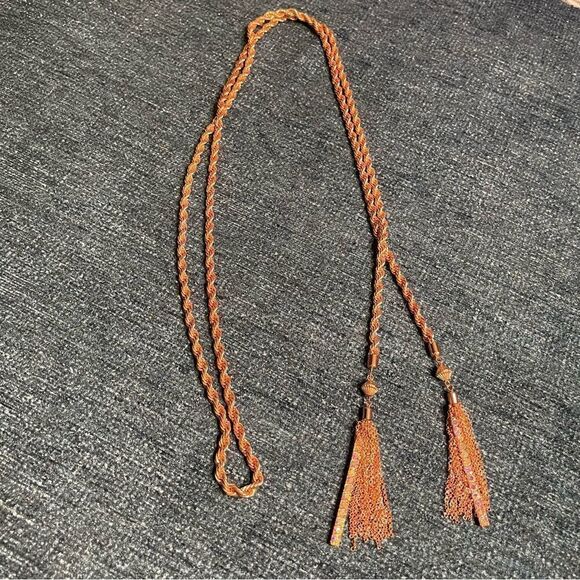 Rose Gold Flapper Chain Necklace - Picture 1 of 8